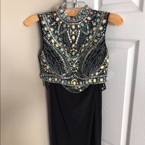 2 piece prom gown